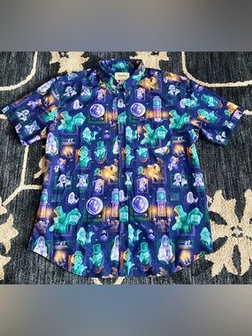 Disney X RSVLTS The Haunted Mansion KUNUFLEX Button down Shirt Purple Size 2XL